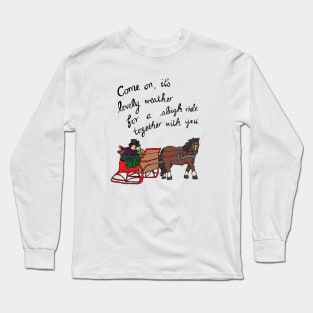 Christmas sleigh ride - male couple Long Sleeve T-Shirt